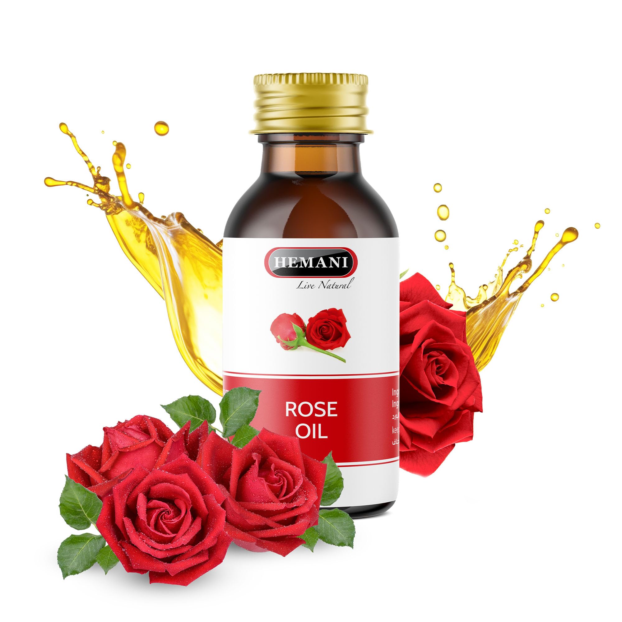 Hemani Rose Oil 30ml | Pure Cold-Pressed Edible Oil for Cooking, Skincare & Aromatherapy