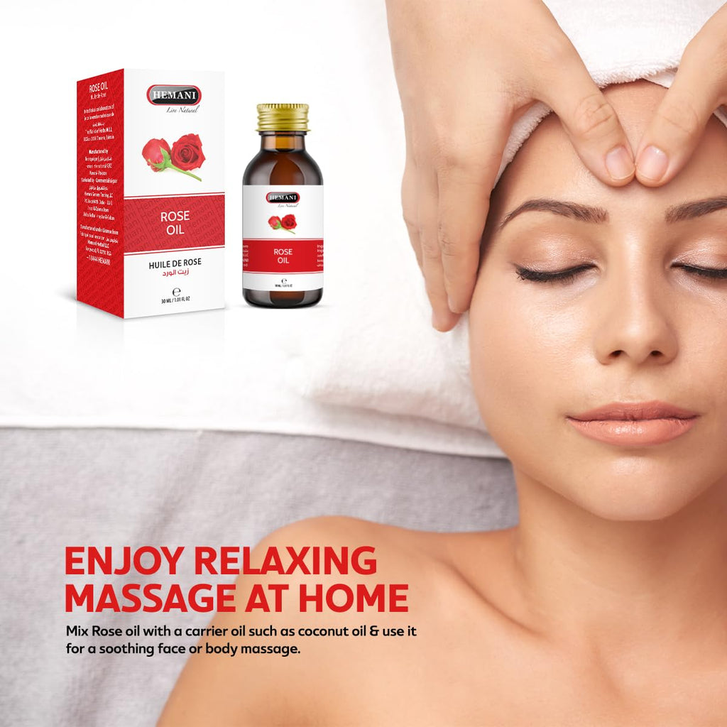 Hemani Rose Oil 30ml | Pure Cold-Pressed Edible Oil for Cooking, Skincare & Aromatherapy