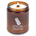 Hemlock Park Crackling Wood Wick Candle - 8oz White Sage | Handcrafted Coconut Wax