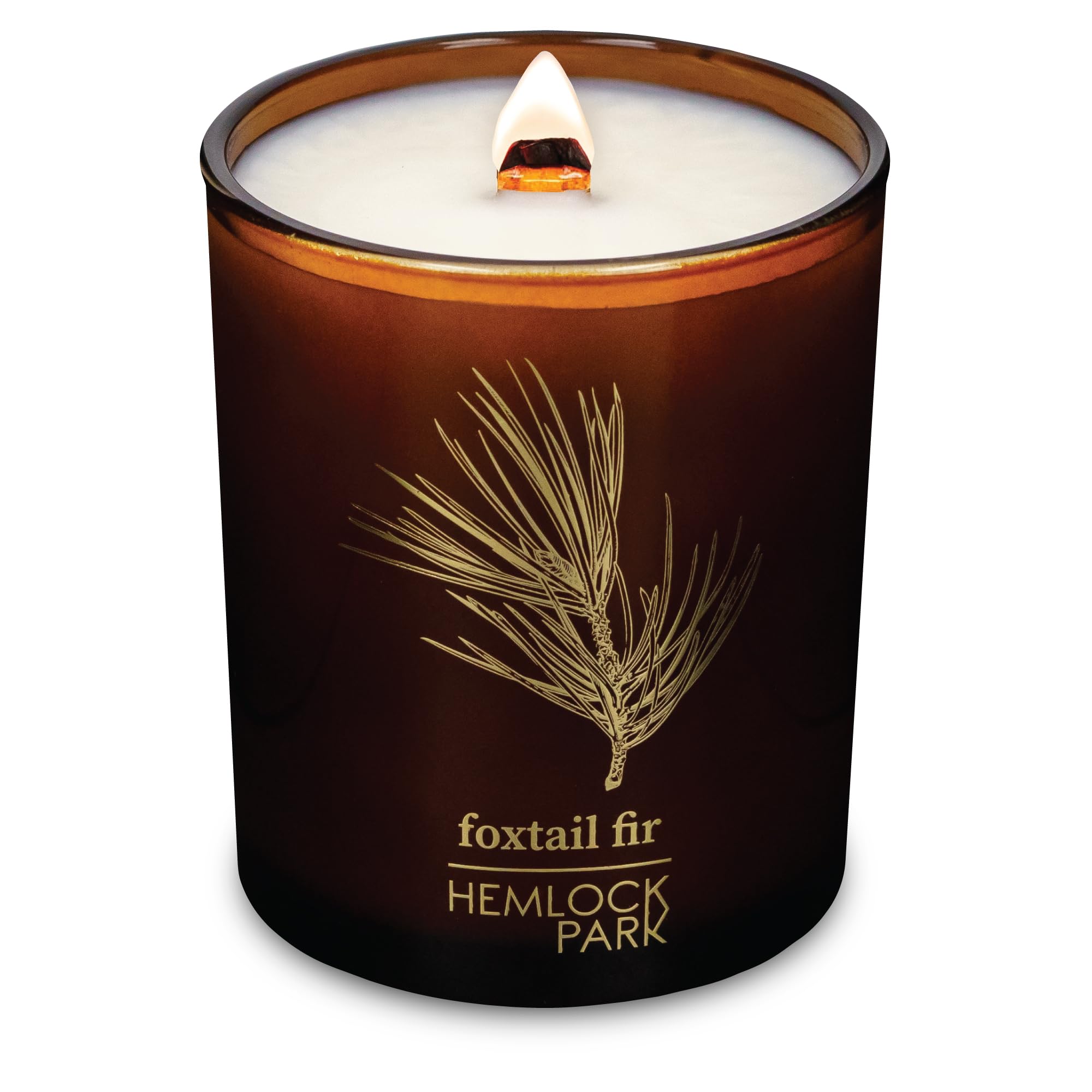 Hemlock Park Amber & Gold Wood Wick Candle – 7.2 oz Coconut Wax