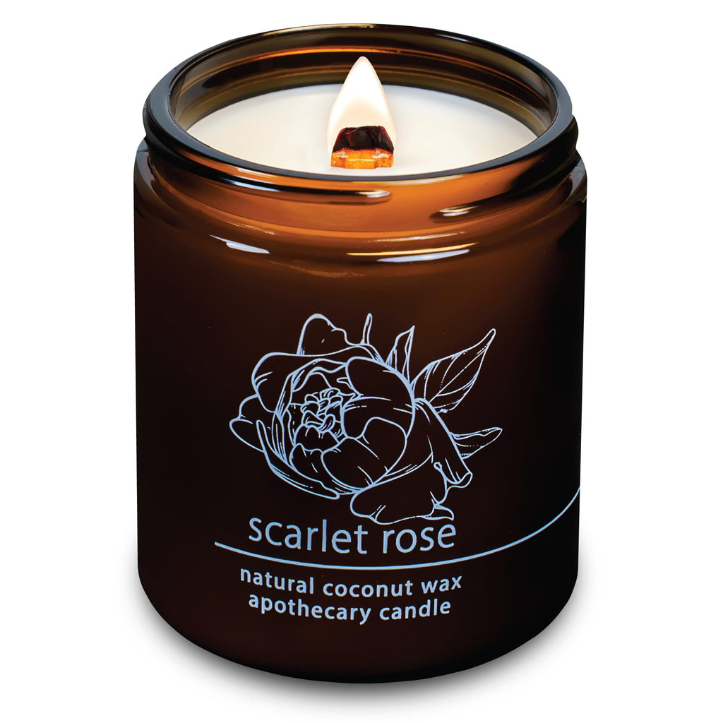 Hemlock Park Crackling Wood Wick Candle - 8 oz, Scarlet Rose