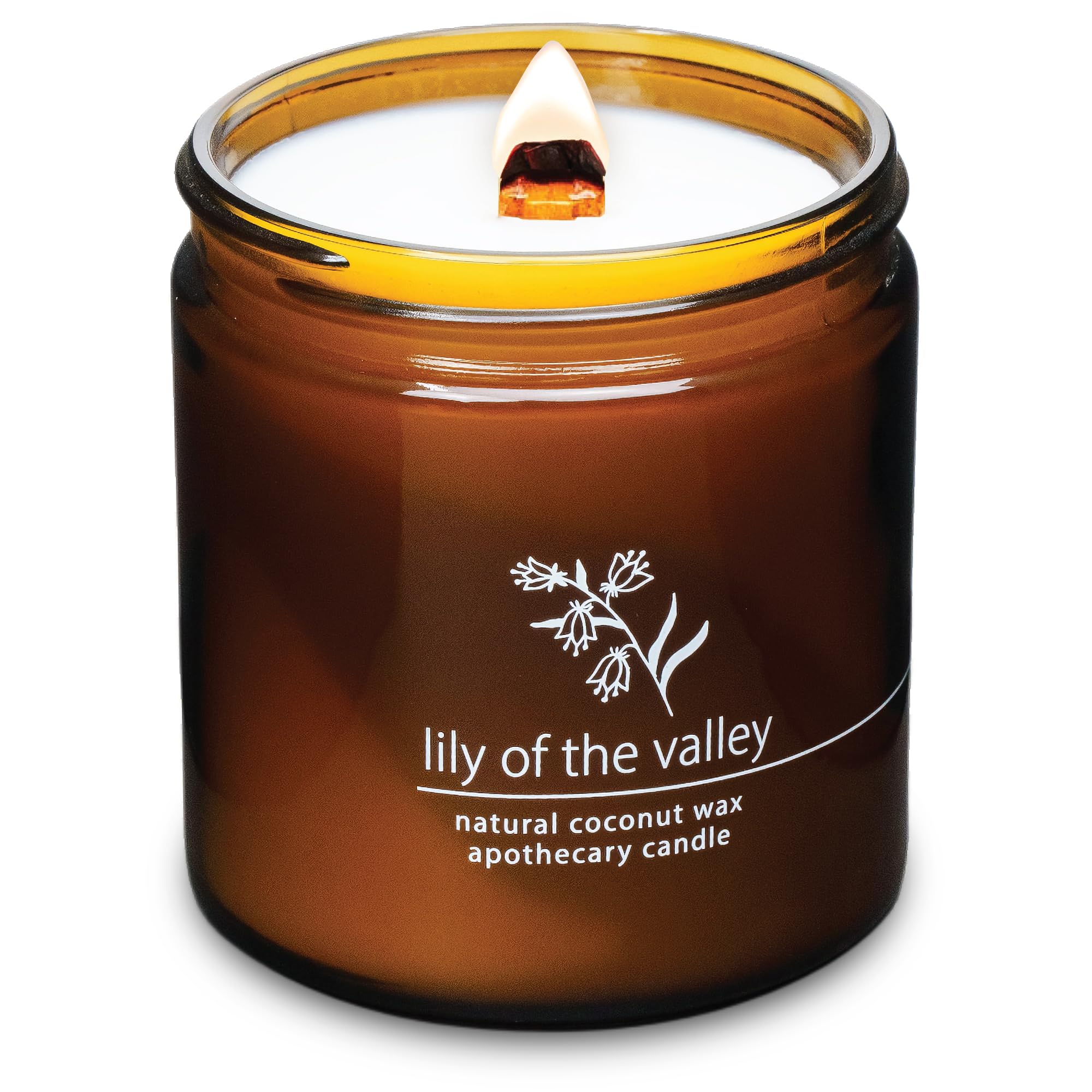 Hemlock Park Crackling Wood Wick Candle - 16 oz Natural Coconut Wax (Lily of The Valley)