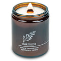 Hemlock Park Crackling Wood Wick Candle – Handcrafted Coconut Wax (8 oz, Oakmoss)