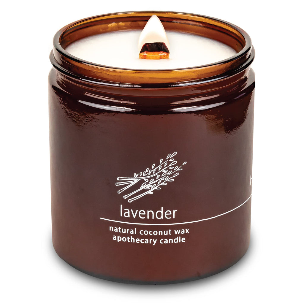 Hemlock Park Crackling Wood Wick Candle – Lavender Coconut Wax, 16 oz