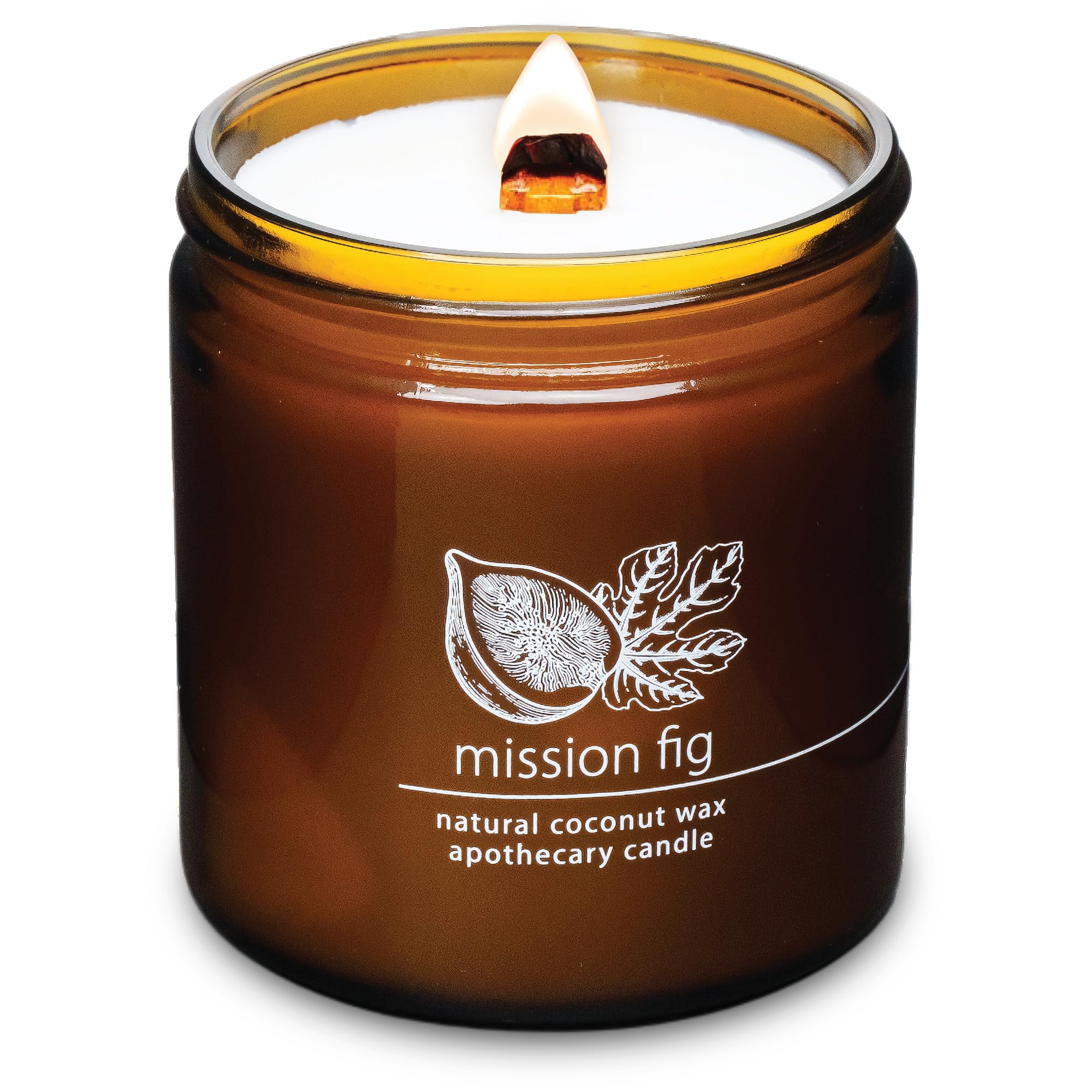 Hemlock Park Crackling Wood Wick Candle | 16 oz | Mission Fig | Natural Coconut Wax
