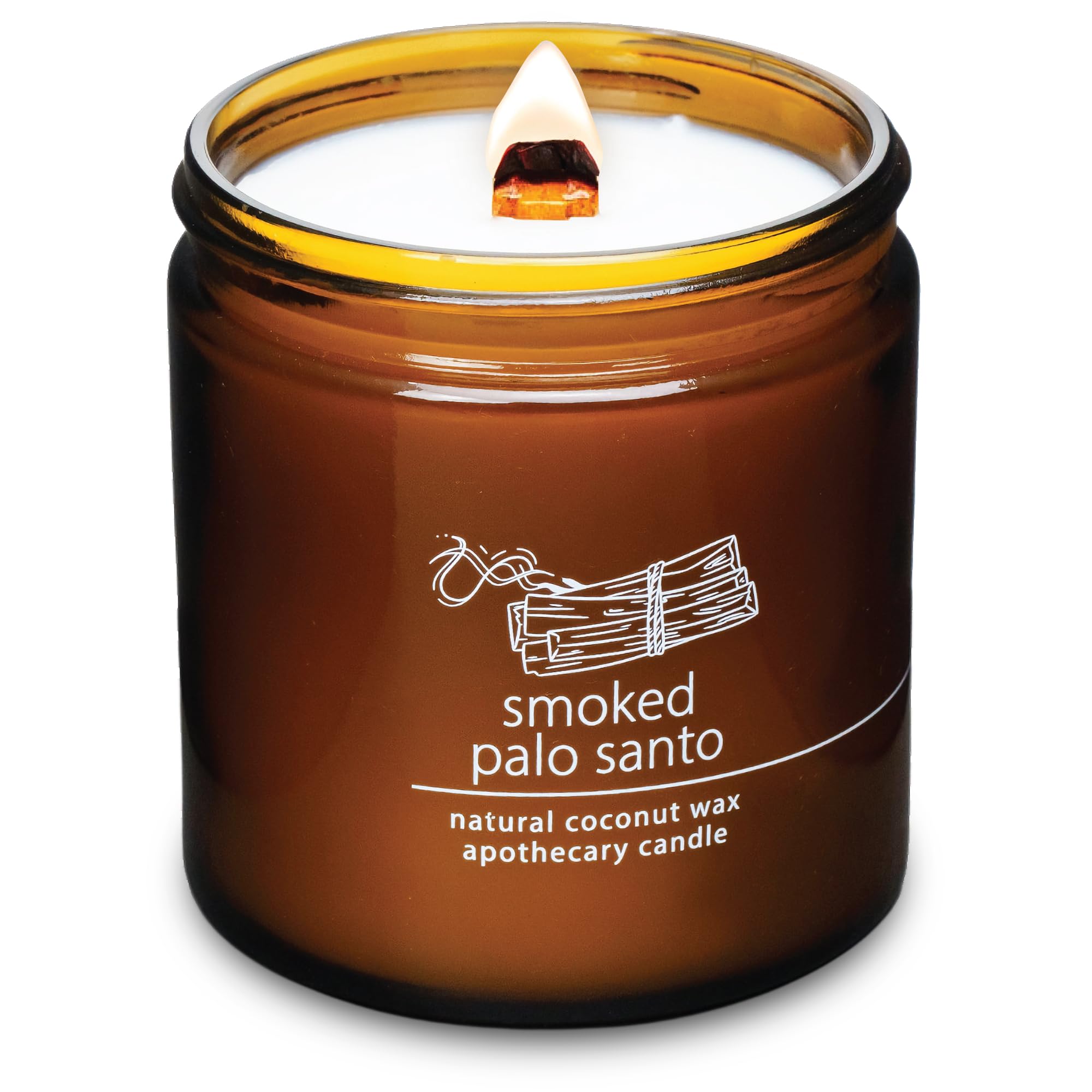 Hemlock Park Crackling Wood Wick Candle – 16 oz Coconut Wax, Smoked Palo Santo