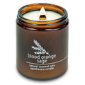 Hemlock Park Crackling Wood Wick Candle - Handcrafted with Natural Coconut Wax (8 oz) Blood Orange Sage