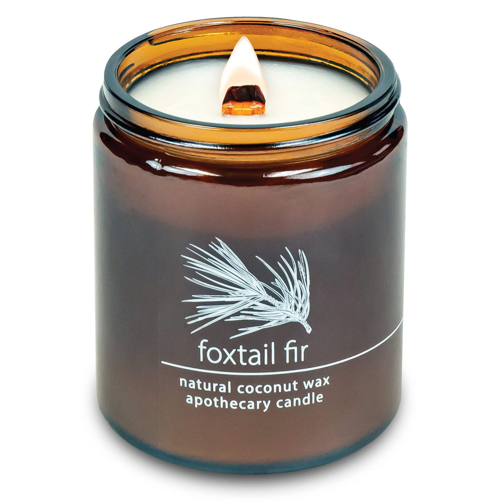 Hemlock Park Crackling Wood Wick Candle – 8 oz Foxtail Fir | Natural Coconut Wax