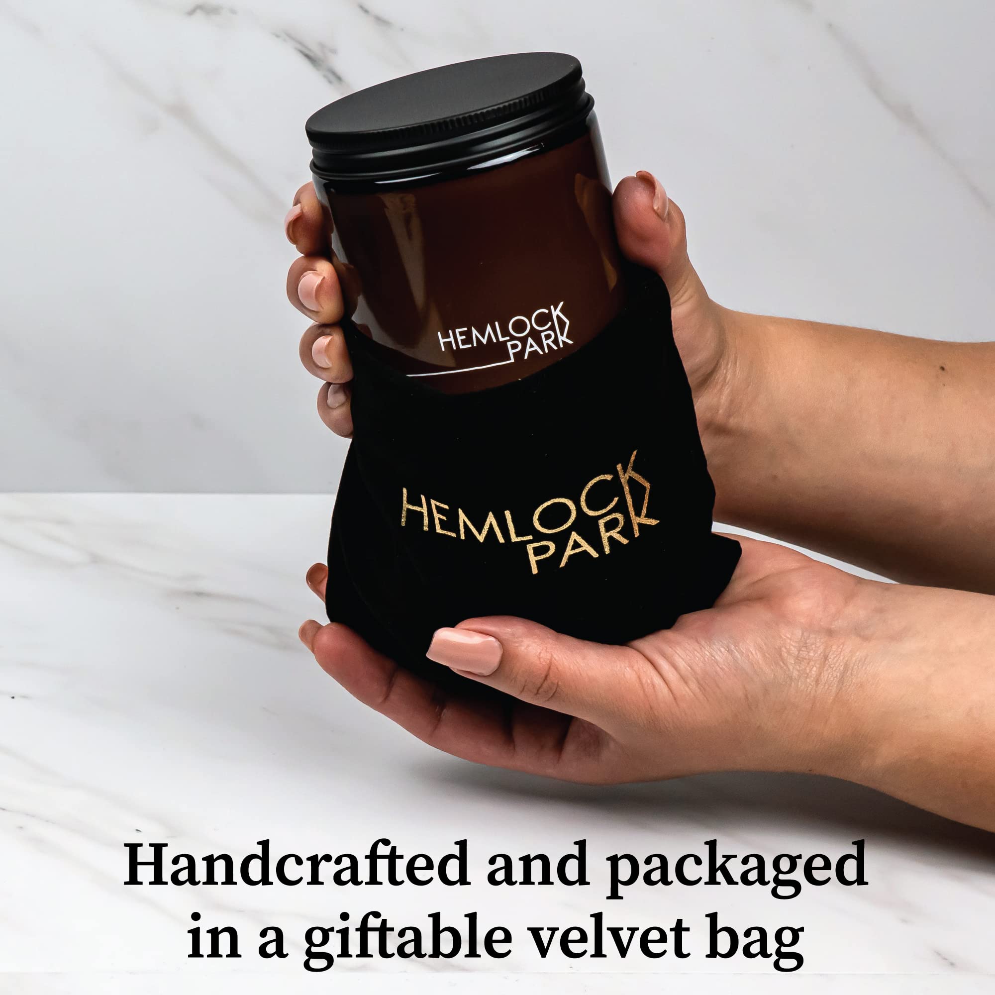 Hemlock Park Crackling Wood Wick Candle - 8oz White Sage | Handcrafted Coconut Wax