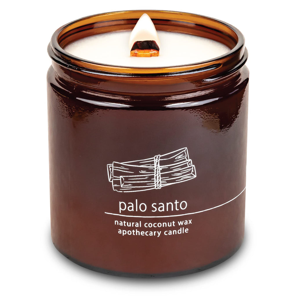 Hemlock Park Palo Santo Crackling Wood Wick Candle – Handcrafted with Natural Coconut Wax (Large 16 oz)