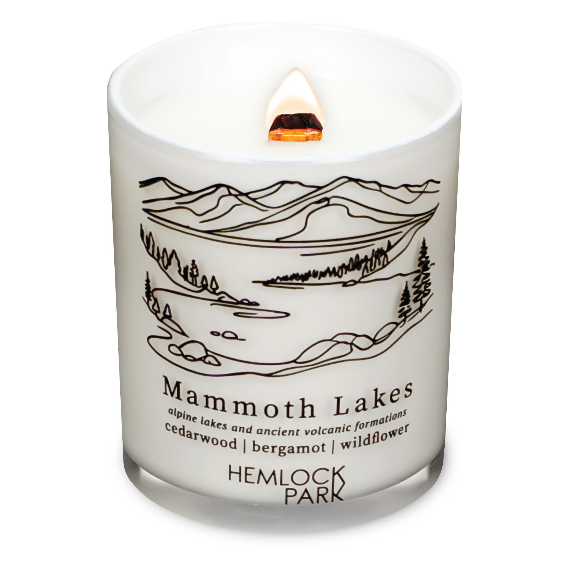 Hemlock Park Travel Inspired Wood Wick Candle – Coconut Wax, Cedarwood & Bergamot