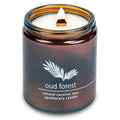 Hemlock Park Crackling Wood Wick Candle | Oud Forest, 8 oz Natural Coconut Wax