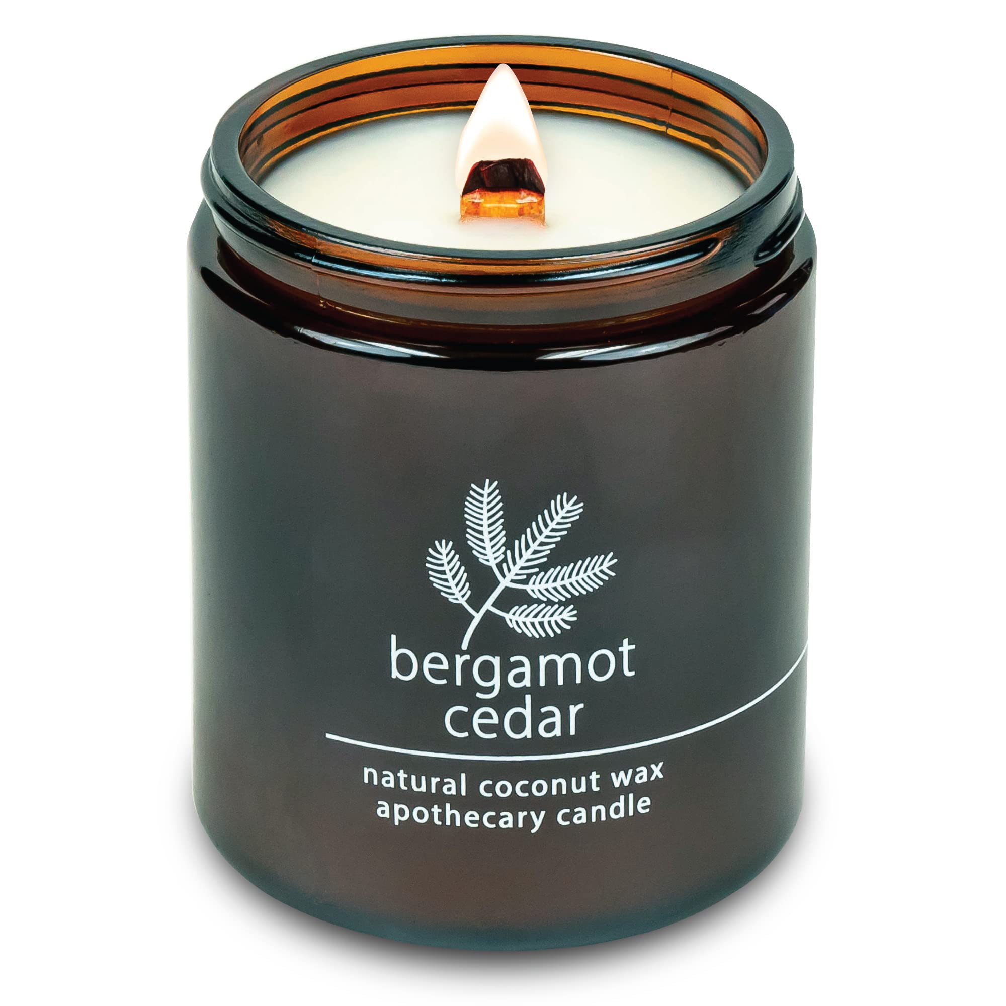 Hemlock Park Crackling Wood Wick Candle – 8 oz Bergamot Cedar
