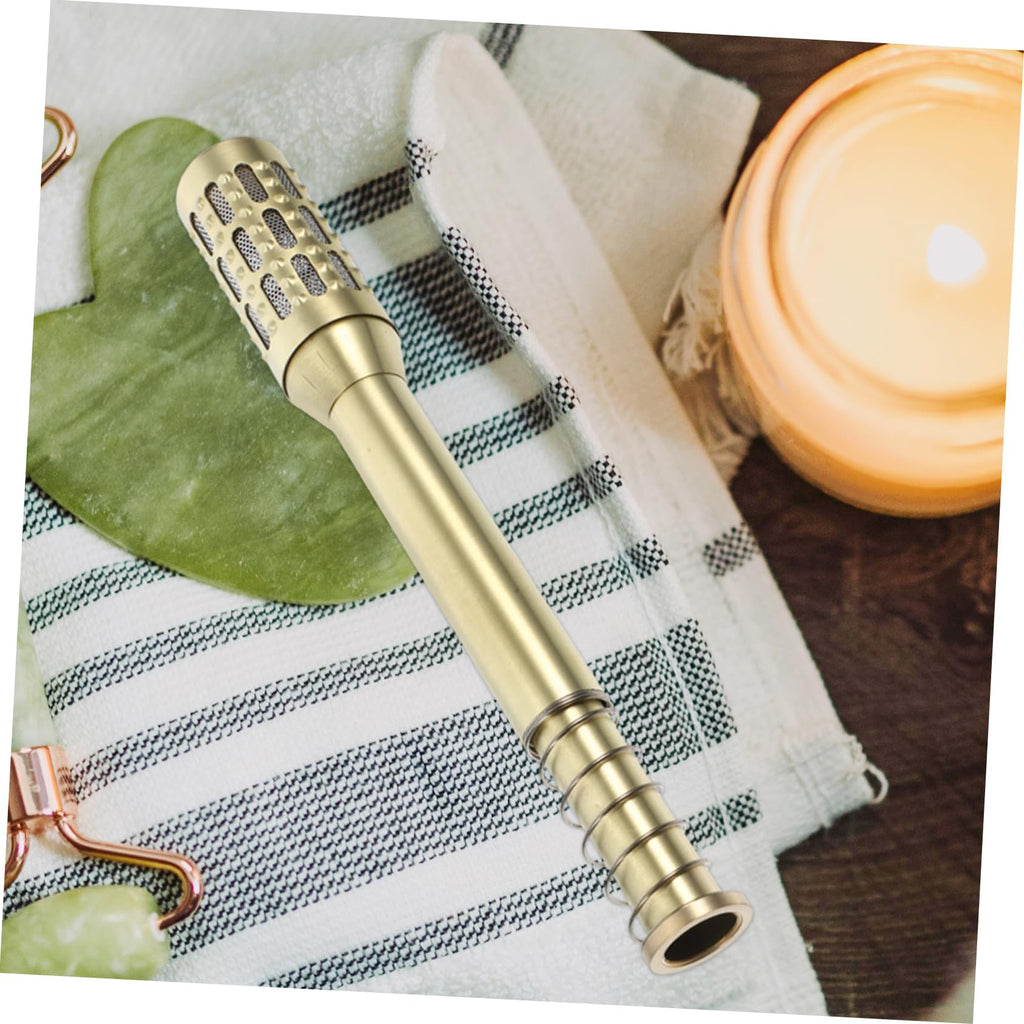 Hemoton Moxibustion Stick Holder — Brass Heat Therapy Burner for Home Spa