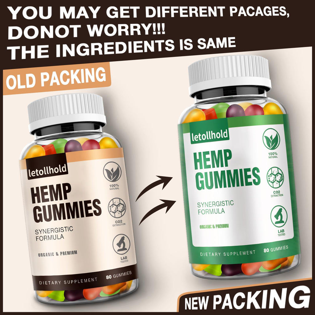 Hemp Gummies Edibles - Advanced Extra Strength Hemp Oil, Low Sugar (4 Packs)
