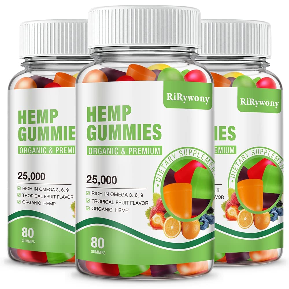 Hemp Gummies (3 Packs) – High Potency Organic Hemp Oil Extract, 240 Count