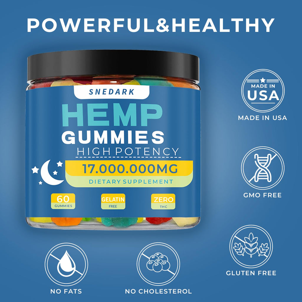 Hemp Gummies Advanced Extra Strength – High Potency Hemp Oil Gummies, Made in USA