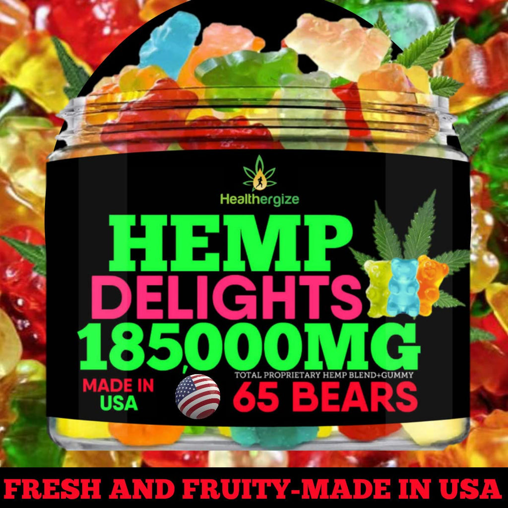 Hemp Gummies Bears Relax - Premium Hemp Oil Gummies | Made in USA | Sleep & Joint Support
