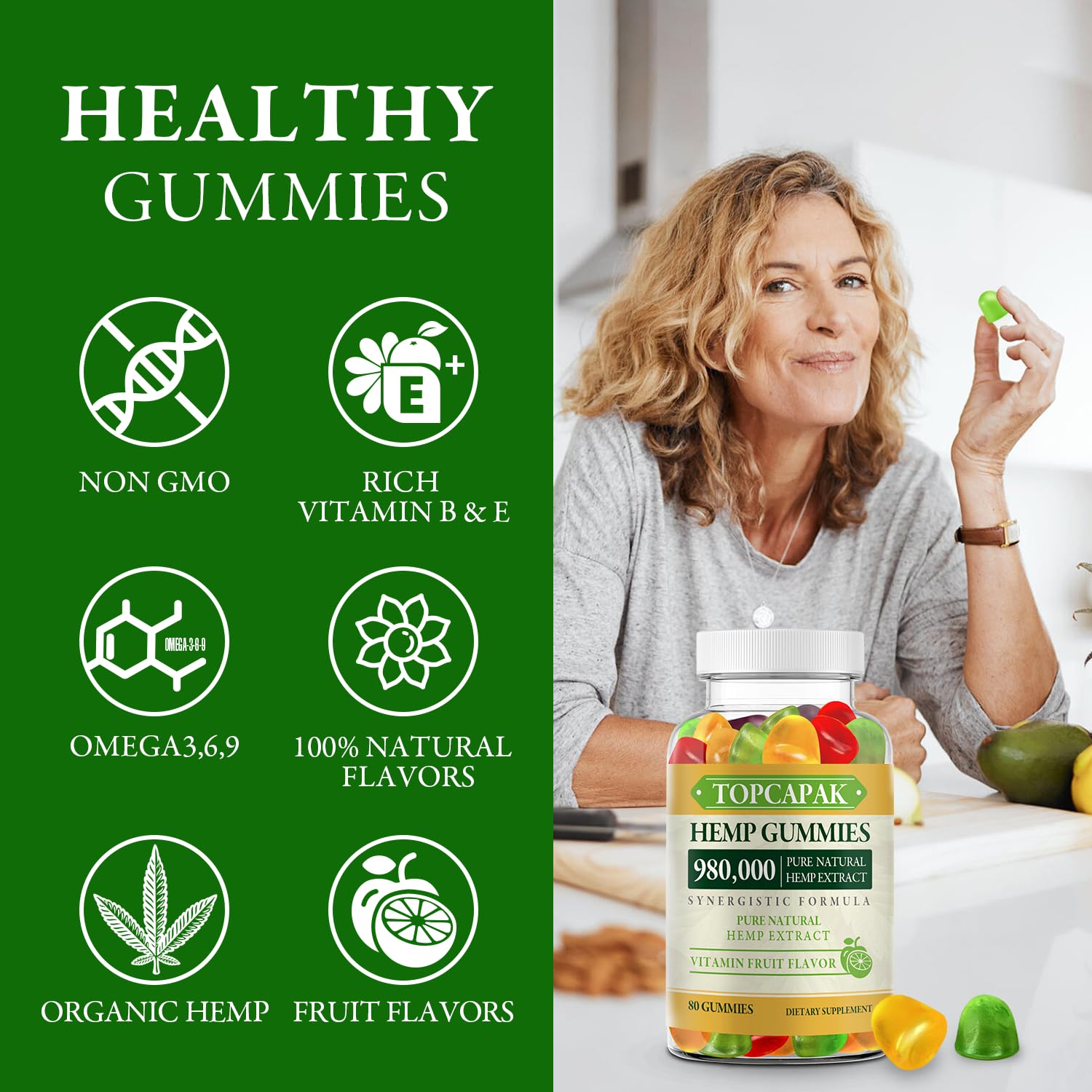 2 Pack Hemp Gummies for Sleep, Pain & Anxiety | Extra Strength Hemp Oil Edibles for Adults