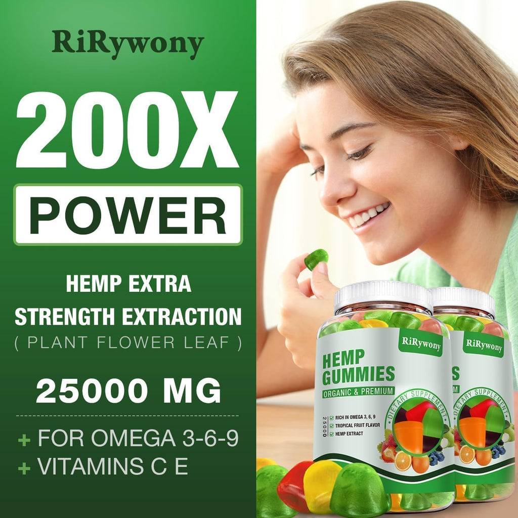 Hemp Gummies for Sleep & Anxiety – High Potency Organic Hemp Oil (240 Count)