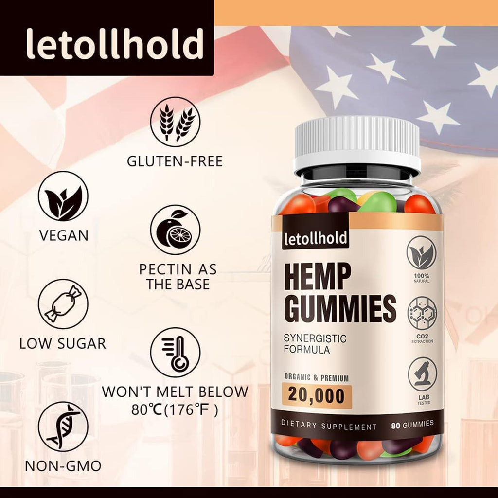 Letollhold Hemp Gummies – Sleep, Pain & Anxiety (1 Pack) | High Potency, Low Sugar
