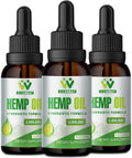Hemp Oil Drops (3 Pack) High Potency – Focus Calm & Mood | CO2 Extracted, Vegan, Non-GMO