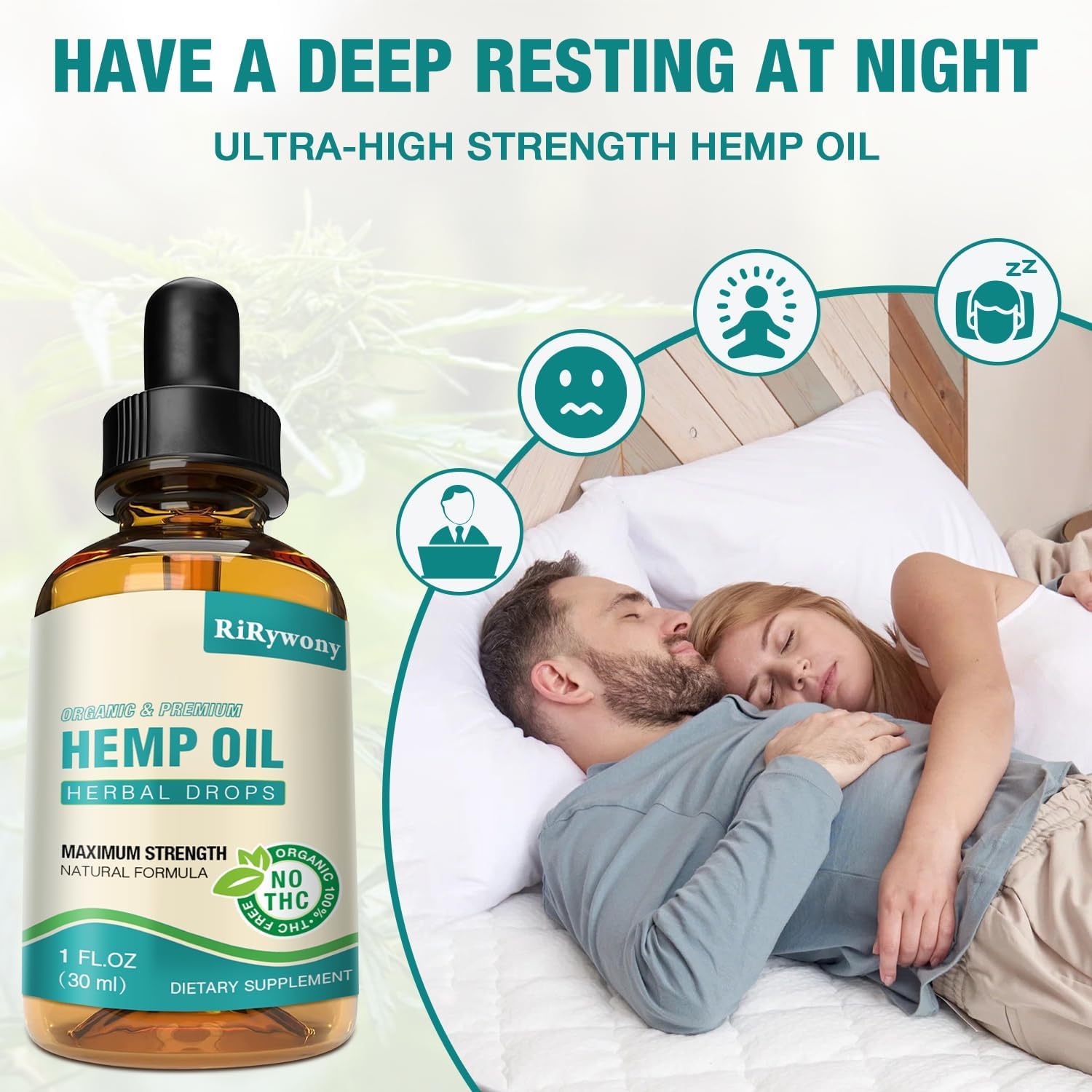 Hemp Oil High Potency Organic Drops - Maximum Strength Hemp Oil Tincture | Vegan 3 Pack
