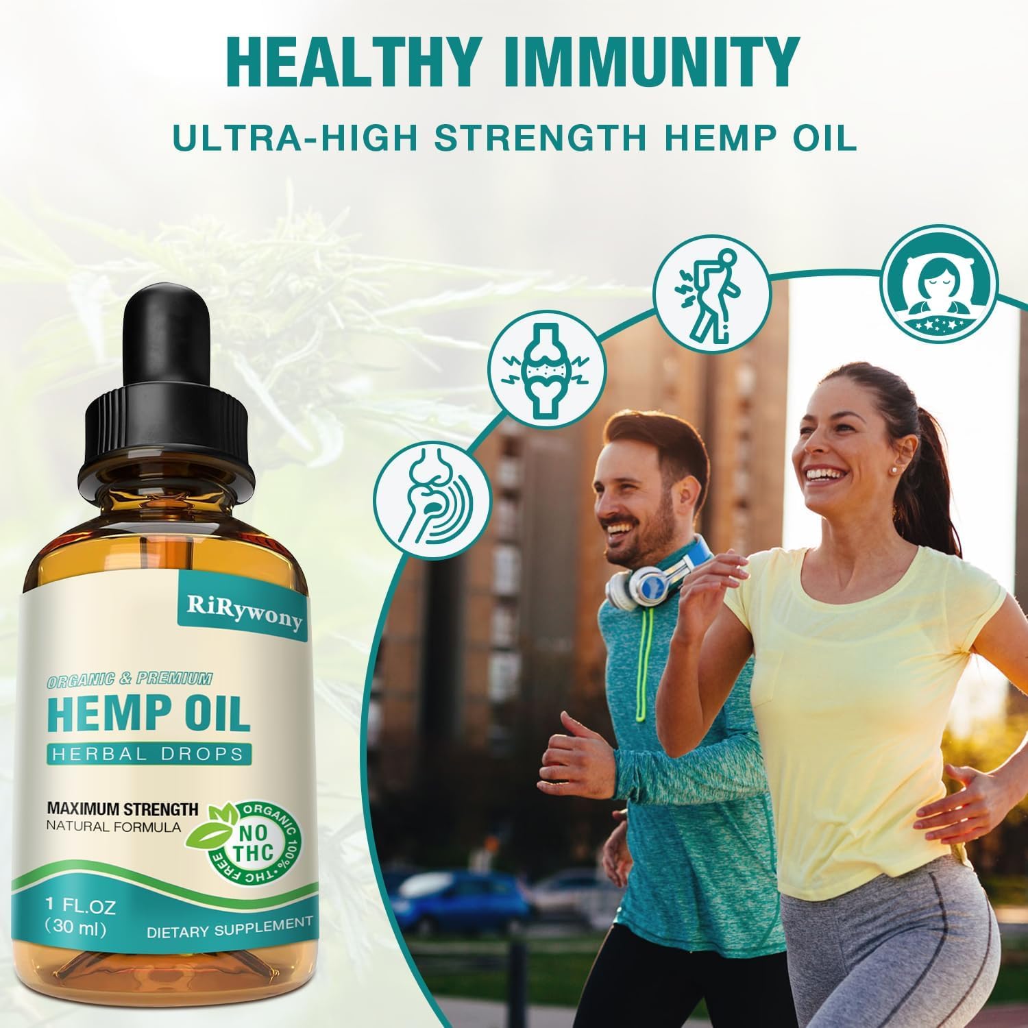 Hemp Oil High Potency Organic Drops - Maximum Strength Hemp Oil Tincture | Vegan 3 Pack