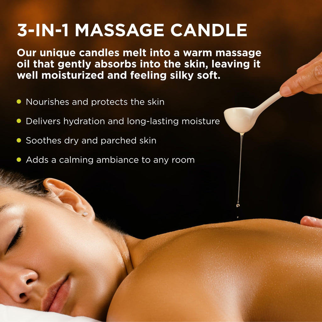 Hemp Seed 3-in-1 Massage Candle – Nag Champa, 6 oz | Vegan & Cruelty-Free
