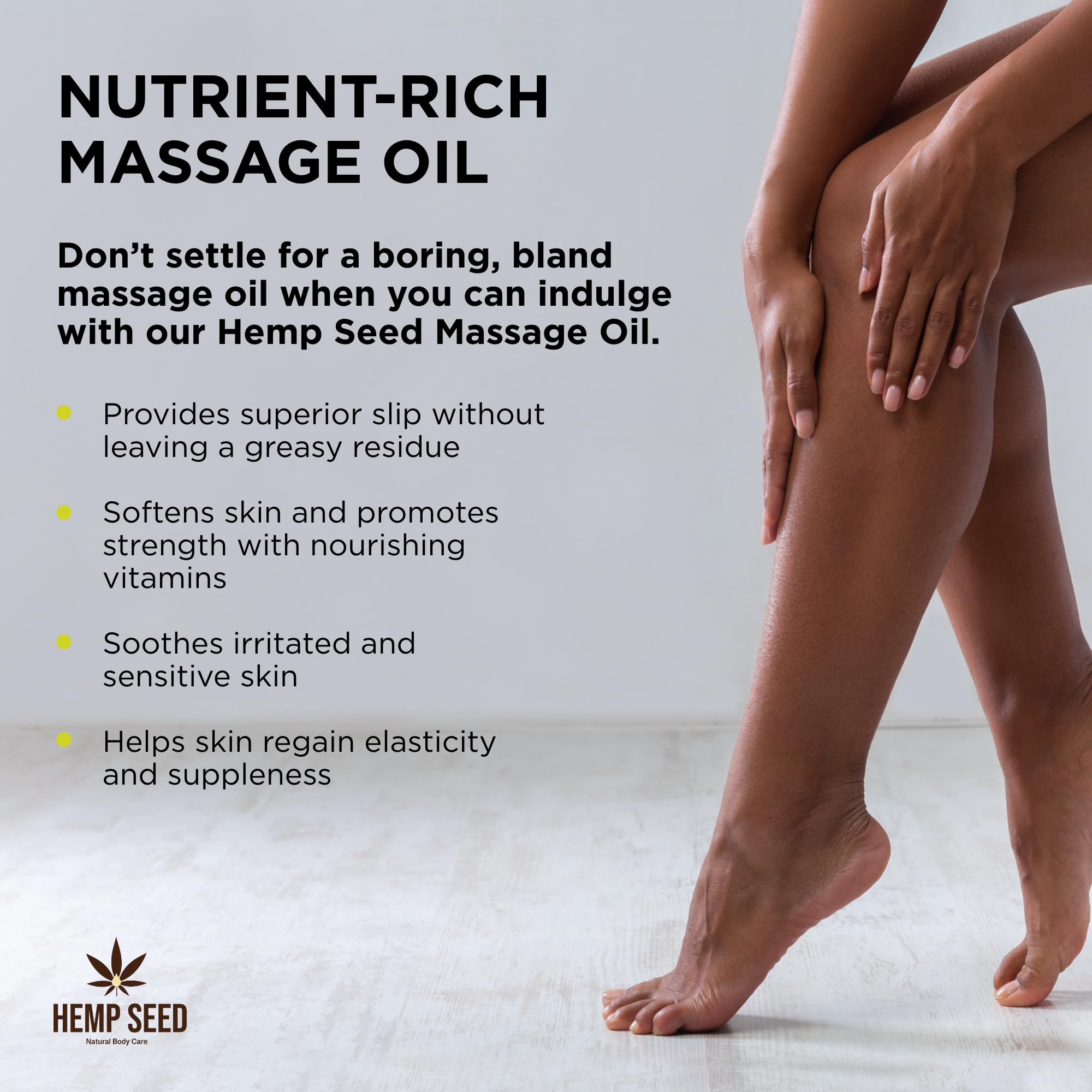 Hemp Seed Massage & Body Oil, Lavender – 8 oz | Vegan & Cruelty-Free