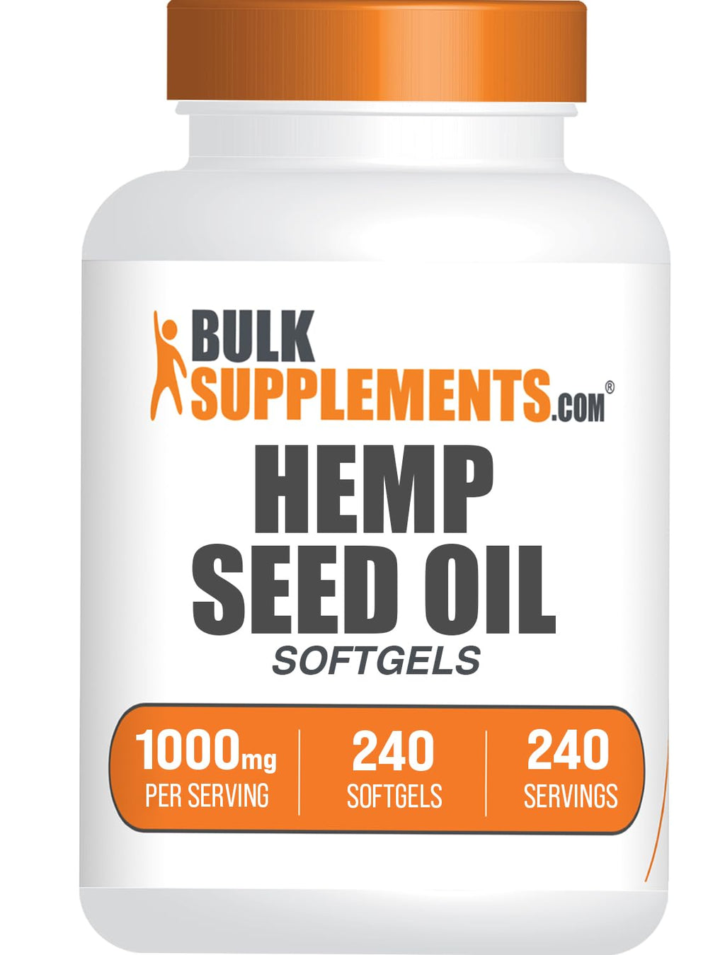 Hemp Seed Oil Softgels 1000mg – Omega-3, Gluten Free | 240 Count