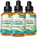 Hemp Oil High Potency - 3 Pack Maximum Strength Organic Hemp Drops for Adults | Natural Relax & Good Mood | Vegan Tincture