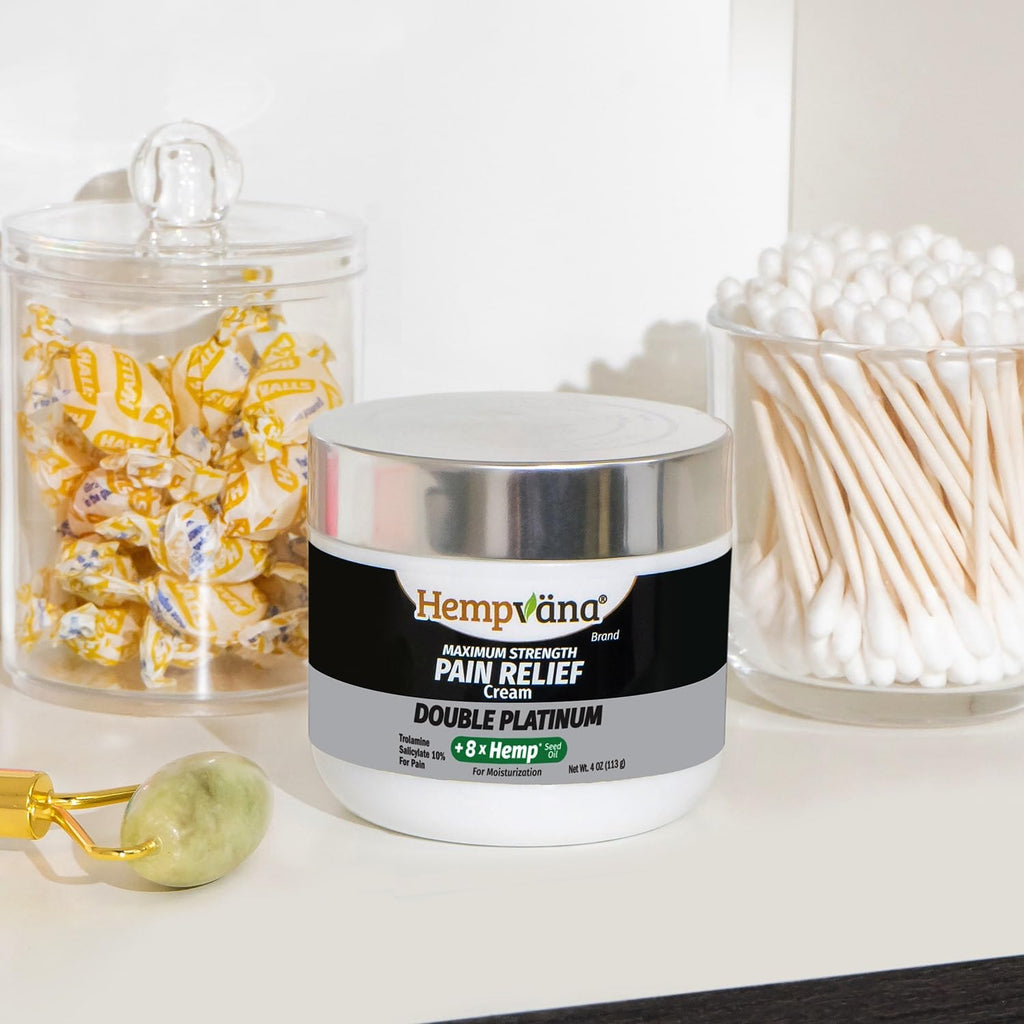 Hempvana Double Platinum Relief Cream – 8X Hemp Seed Oil, Odor-Free, 3 oz | Fast-Absorbing