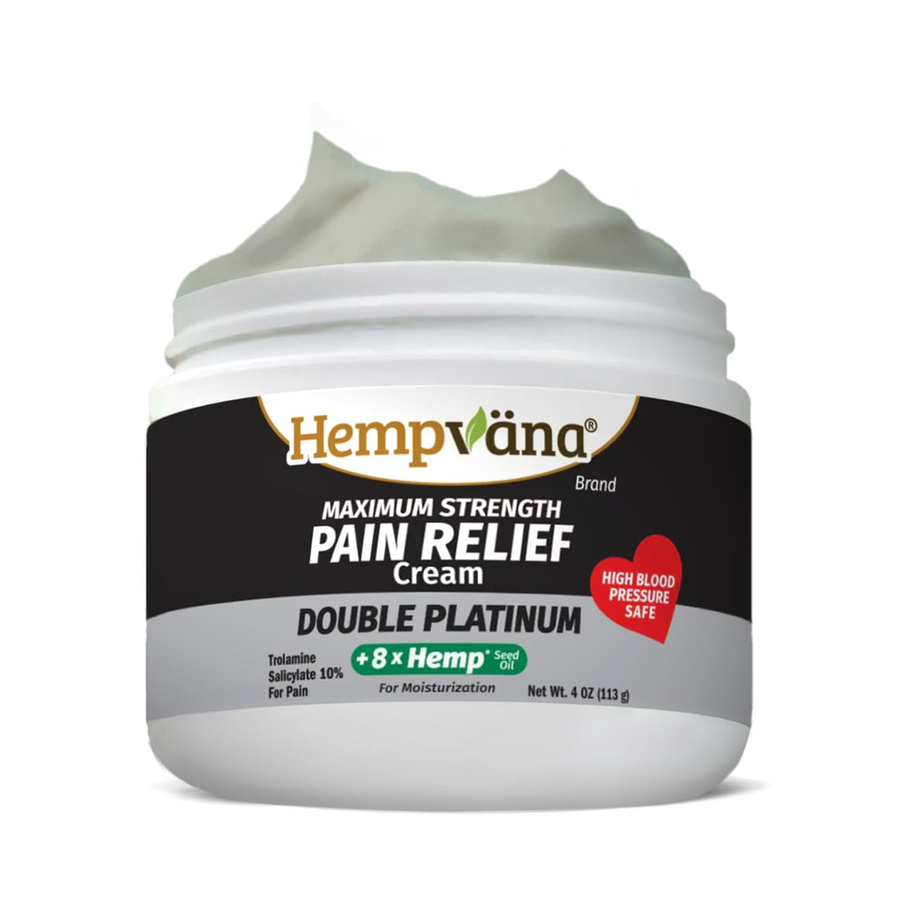 Hempvana Double Platinum Relief Cream – 8X Hemp Seed Oil, Odor-Free, 3 oz | Fast-Absorbing