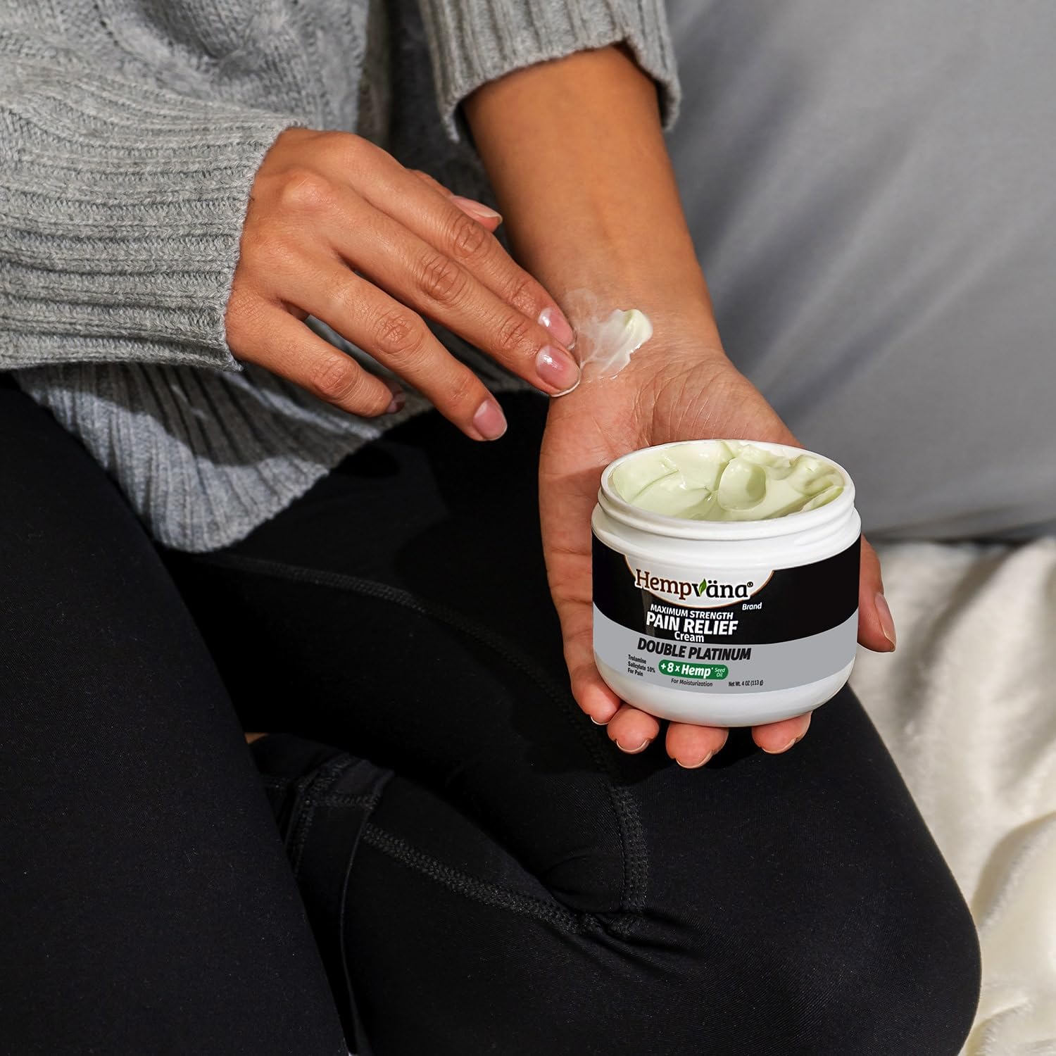 Hempvana Double Platinum Relief Cream – 8X Hemp Seed Oil, Odor-Free, 3 oz | Fast-Absorbing
