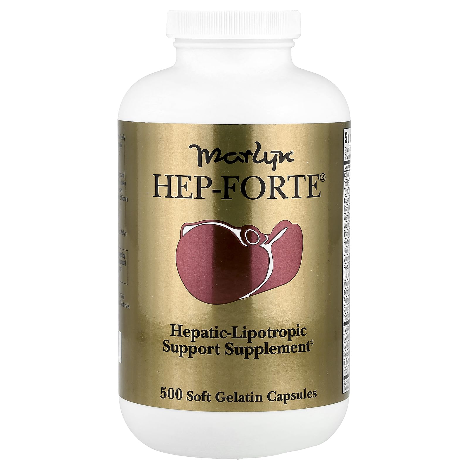 Marlyn HEP-FORTE: Liver Health Support Supplement with Beef Liver, Amino Acids, Antioxidants & Vitamins | 500 Softgels