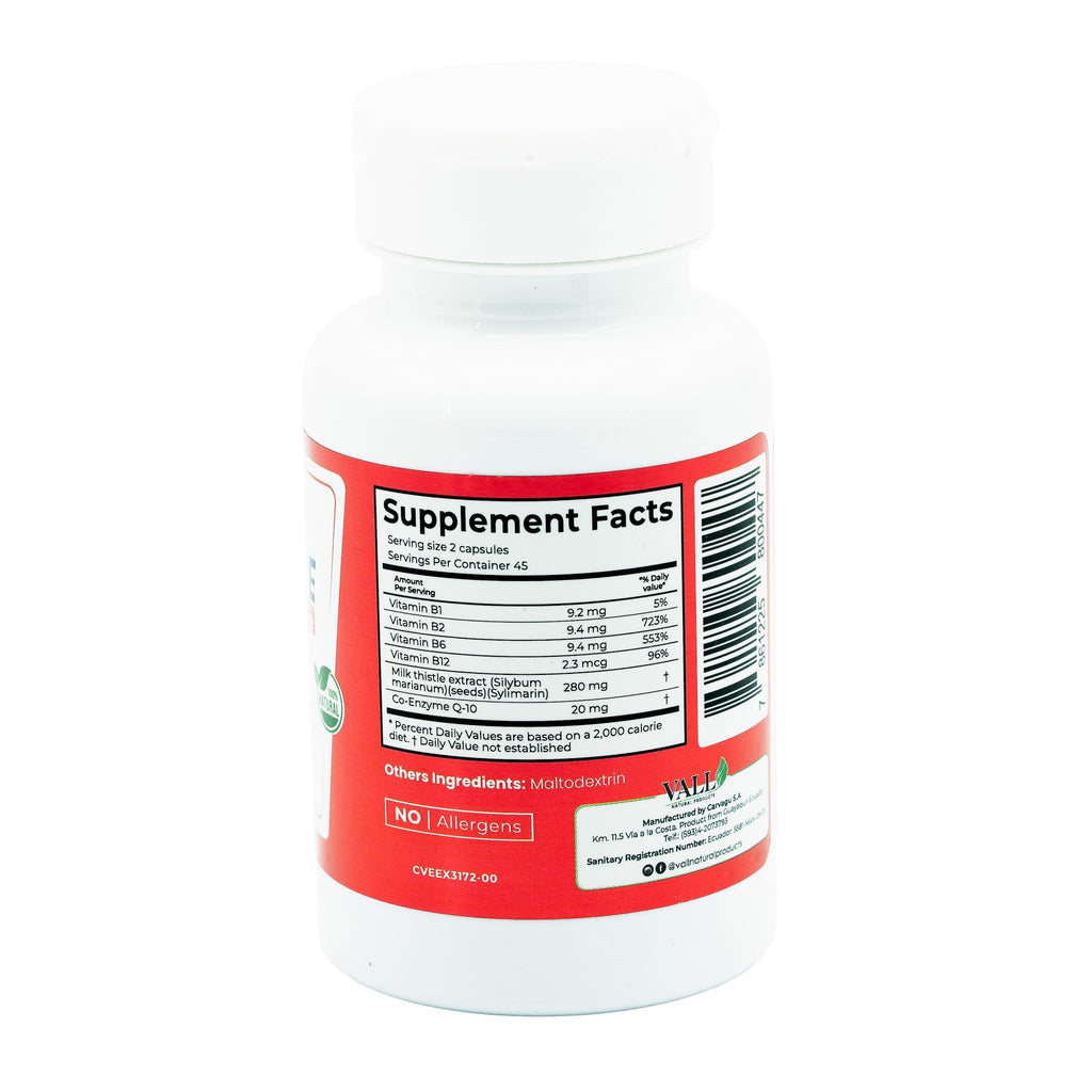 Vall Natural Products - HepaLive Forte - 90 ct: Liver Support Supplement with Milk Thistle, CoQ10 & B Vitamins for Detox & Energy Metabolism