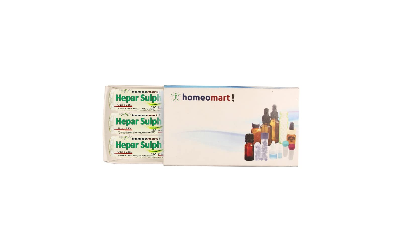Hepar Sulph Homeopathy Pellets 1M Potency Pack of 3 | Homeomart