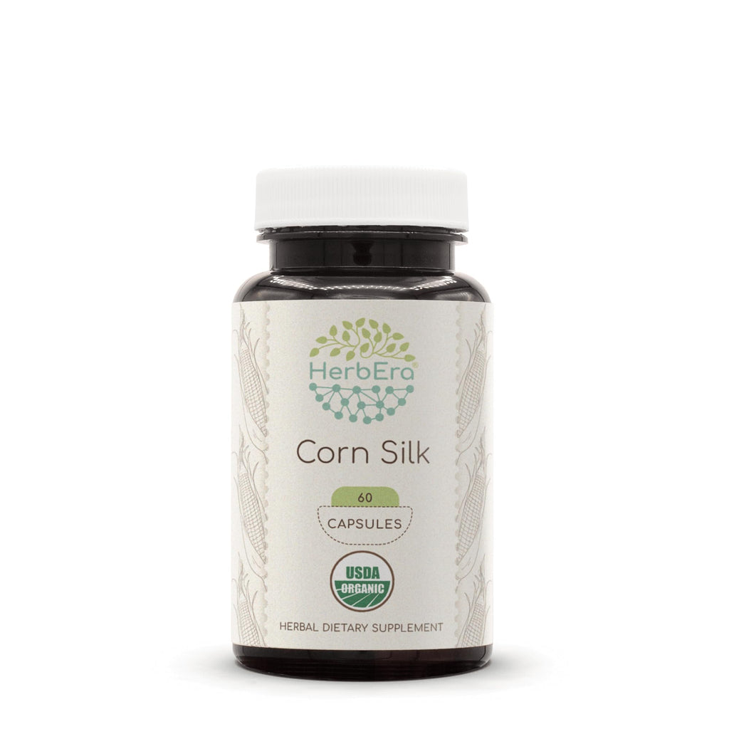 HerbEra Corn Silk USDA Organic 60 Capsules | Organic Herbal Supplement