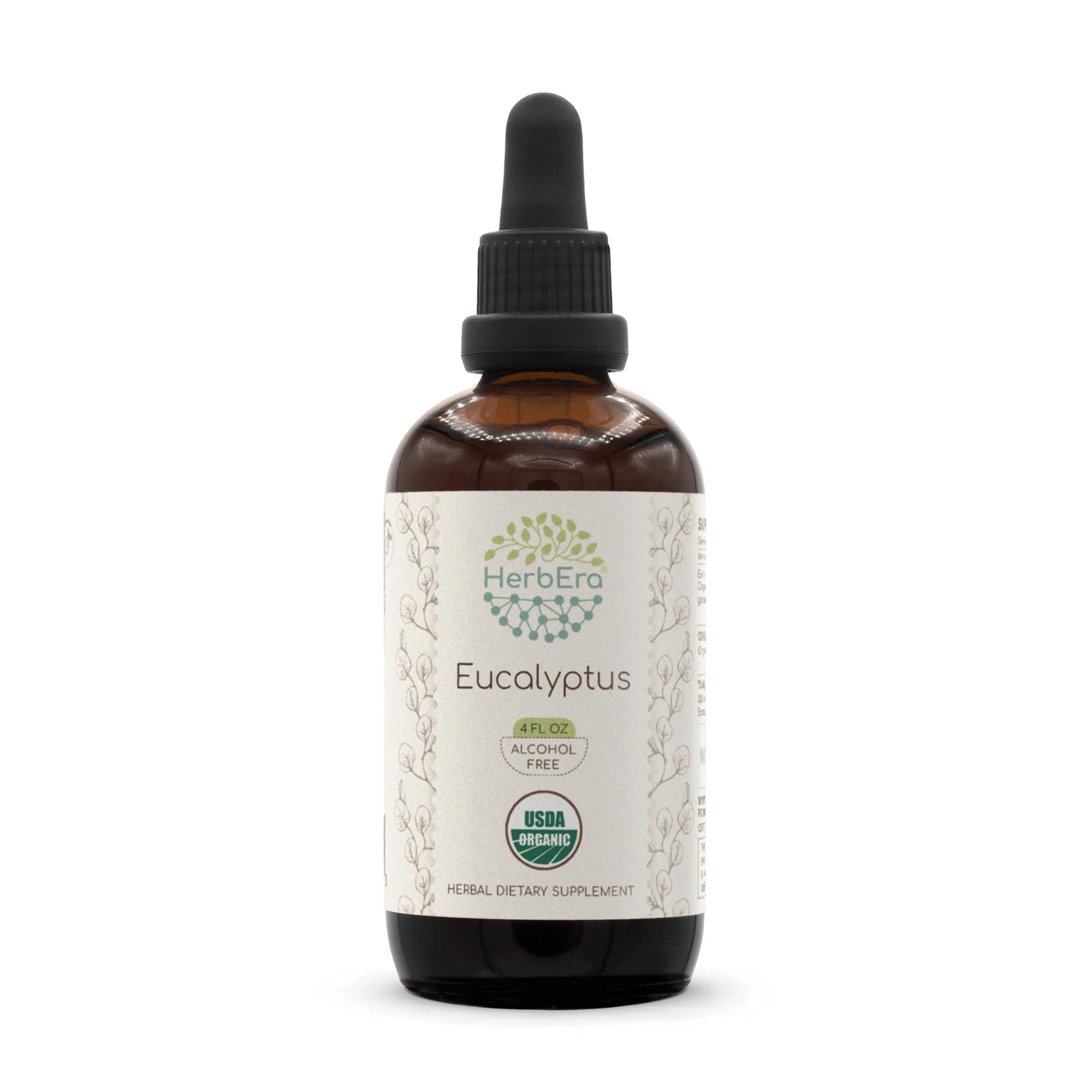 HerbEra Eucalyptus B120 USDA Organic Tincture - Alcohol-Free, High-Potency (4 oz)