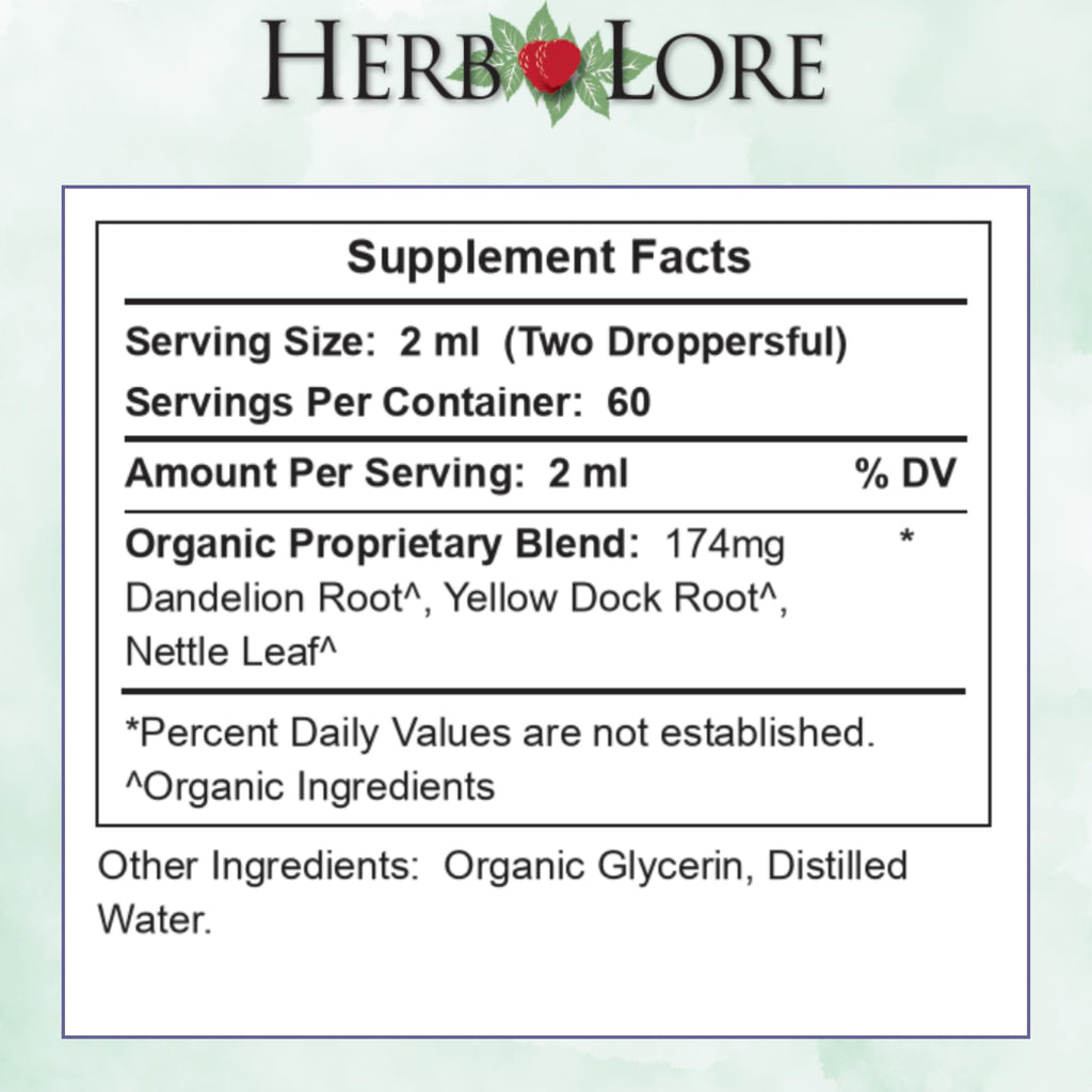 Herb Lore Iron Tonic - Organic Liquid Iron Drops for Kids & Women (4 fl oz) - Plant-Based & Vegan