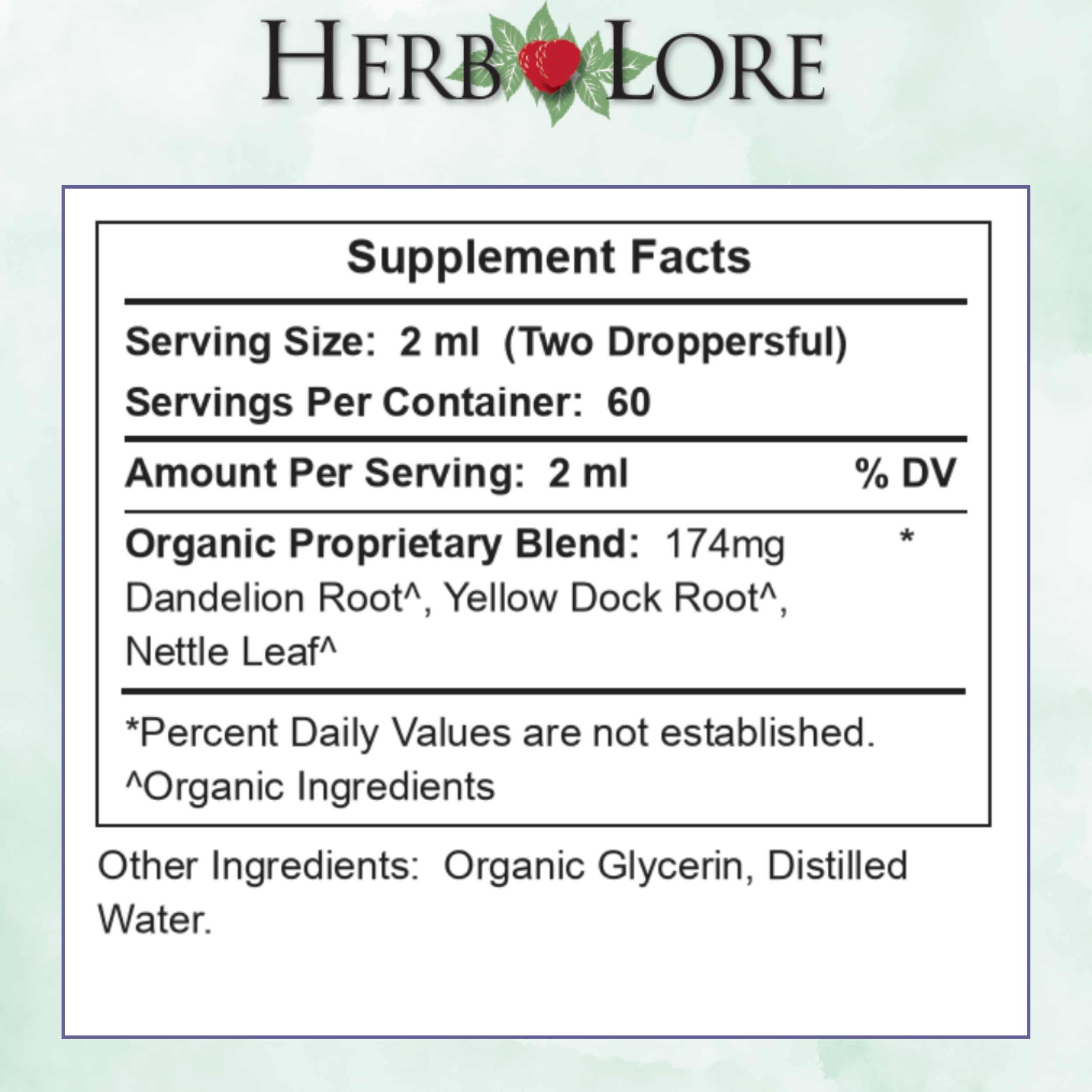 Herb Lore Iron Tonic - Organic Liquid Iron Drops for Kids & Women (4 fl oz) - Plant-Based & Vegan