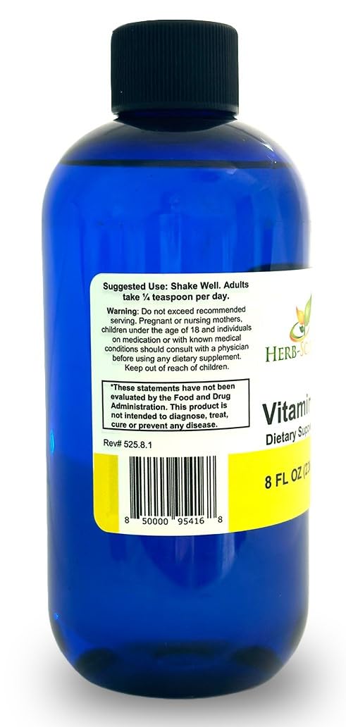 Herb-Science Liquid Vitamin B6 Drops, 8 Fl Oz – High Absorption Pyridoxine (Vegan, Alcohol-Free)
