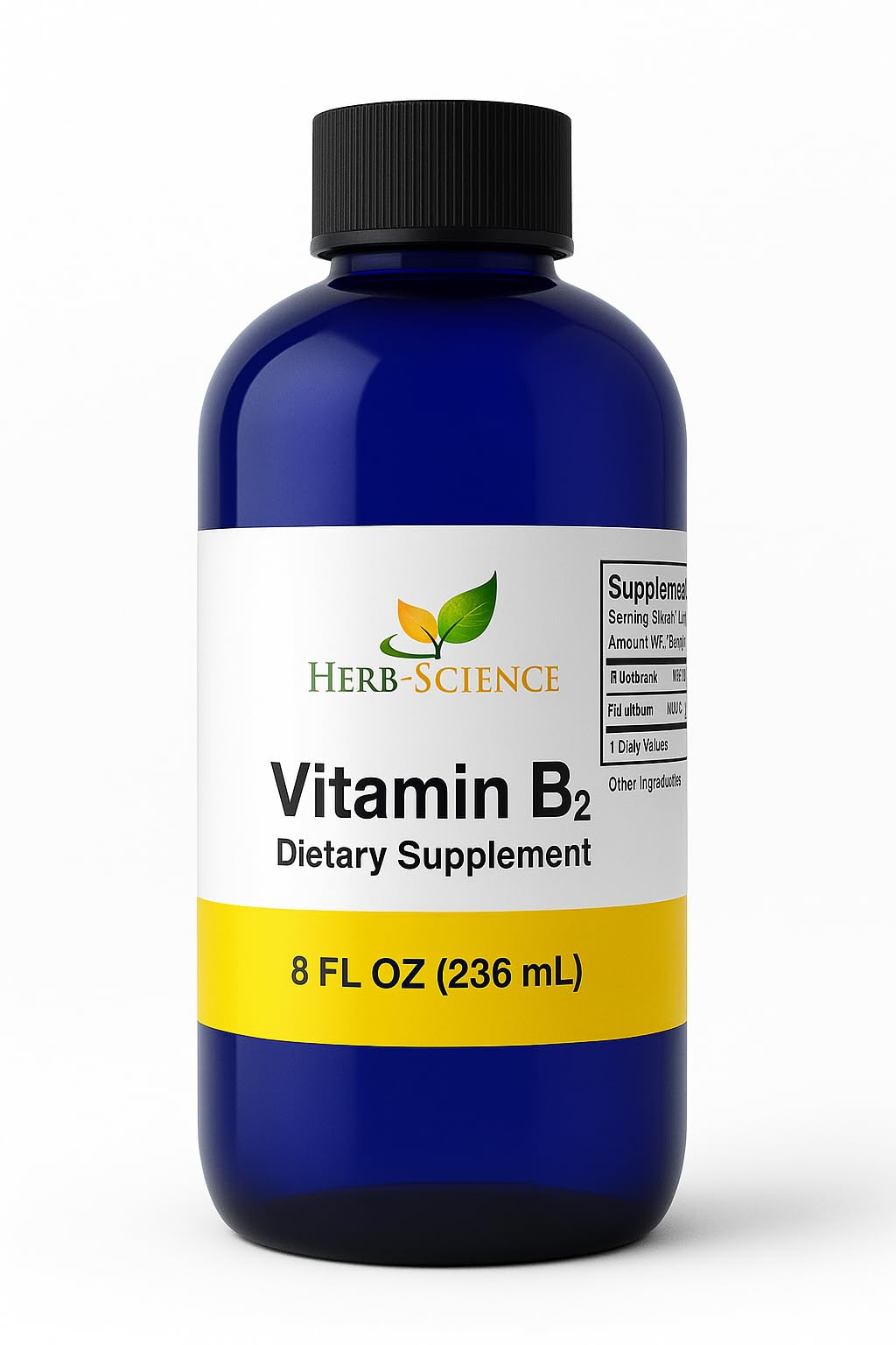 Herb-Science Vitamin B2 Drops – Riboflavin Liquid for Natural Energy and Hair, Skin Support | Non-Alcoholic, 8 Fl oz