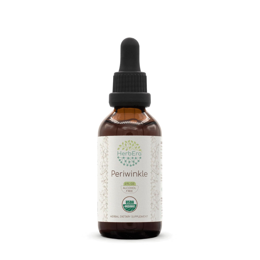 HerbEra Periwinkle B60 USDA Organic Tincture – Alcohol-Free High-Potency Vinca Major Drops (2 oz)