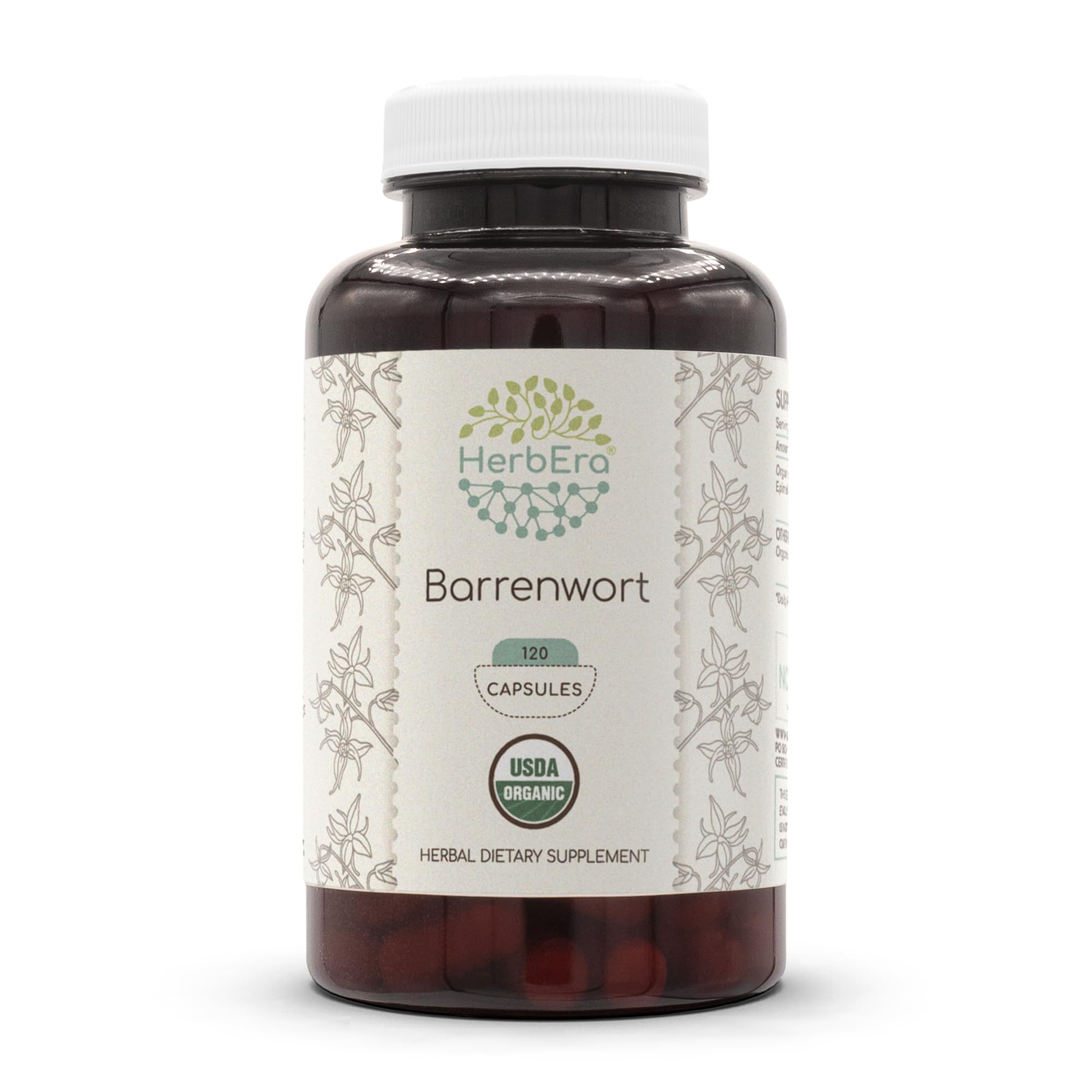 HerbEra Barrenwort USDA Organic 120 Capsules – Epimedium grandiflorum