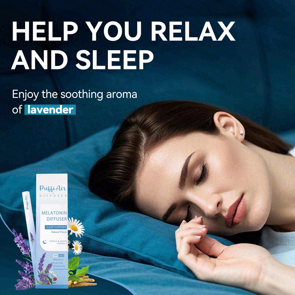 Herbal Anxiety Pen - Melatonin Diffuser with Lavender, Chamomile & Ashwagandha for Sleep Support & Stress Relief - 600 Uses