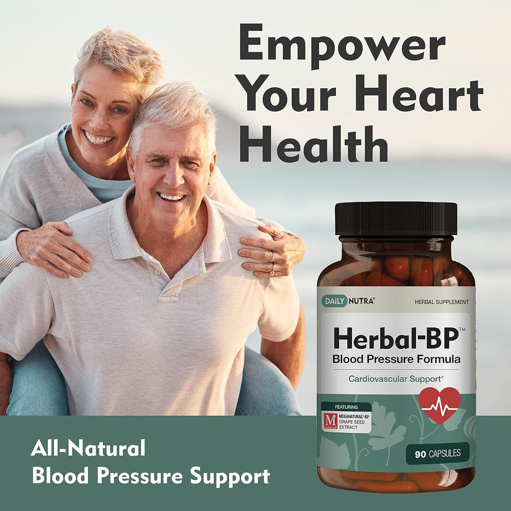 Herbal-BP Natural Blood Pressure Supplement – 3-Pack (Grape Seed, Garlic, Hawthorn)