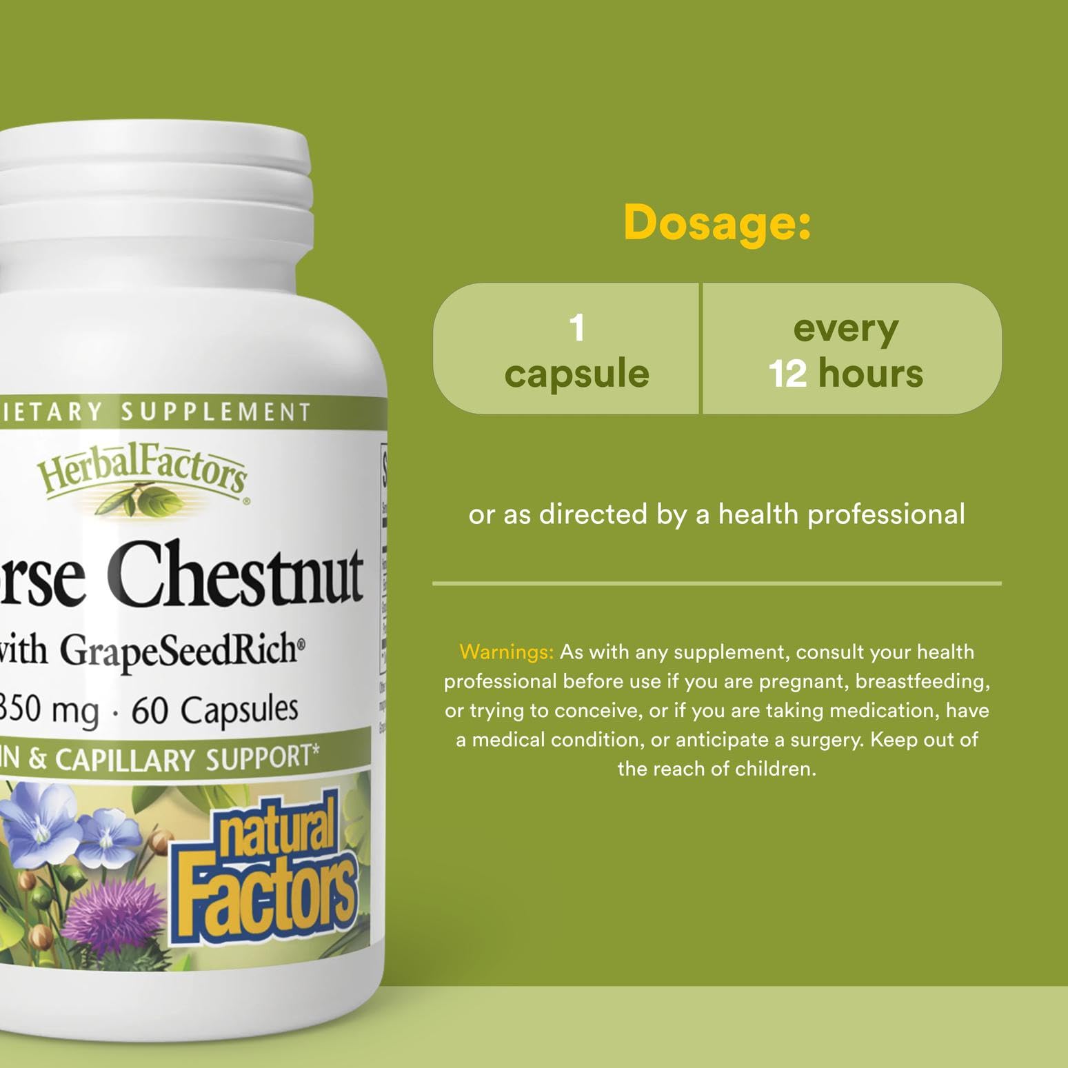 HerbalFactors by Natural Factors - Horse Chestnut & GrapeSeedRich, 60 caps
