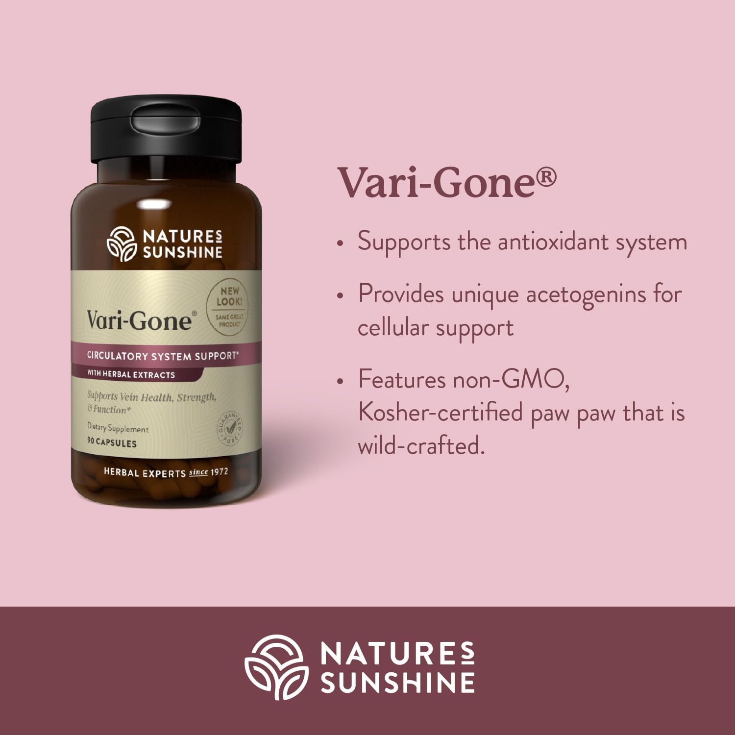 Nature's Sunshine Vari-Gone - 90 Capsules for Veins & Circulation